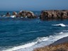Sea caves and Pacific Ocean coastline